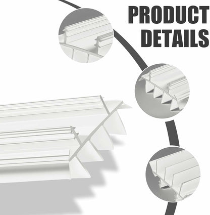 Pushglossy 1 Pcs Replacement Door Bottom with Vinyl Fins 36" Long 1 3/4" Wide Threshold Seal Bottom of Door Weatherstrip Kerf Weather Stripping for 7/8" Between Barbs (White)