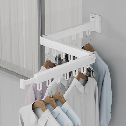 Wall Mounted Clothes Hanger Drying Folding Racks | Full 180° horizontal & vertical pivot