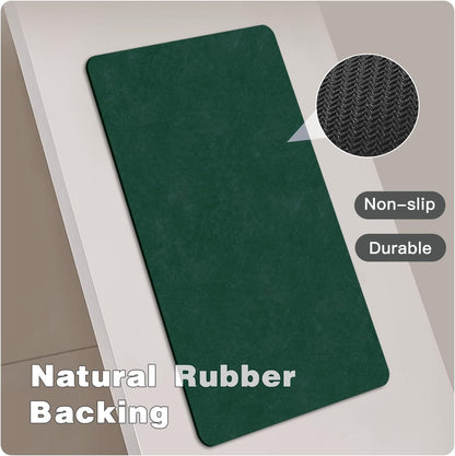 TYUU Bath Mat, Bathroom Rugs Non Slip Washable Thin Absorbent Quick Dry Bath Mat Fits Under Door Bathroom Floor Mat Perfect for Bath, Shower, or Sink 16"x24" Dark Grey