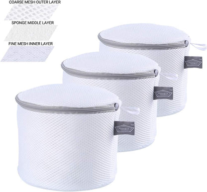 Kimmama Bra Washing Bag for Laundry, Bra Laundry Bag, Sandwish Mesh, 7x7x7" | Lingerie Bag, For Delicates & Underwear, For Washing Machine, Keep Shape, Privacy, Prevent Tangling
