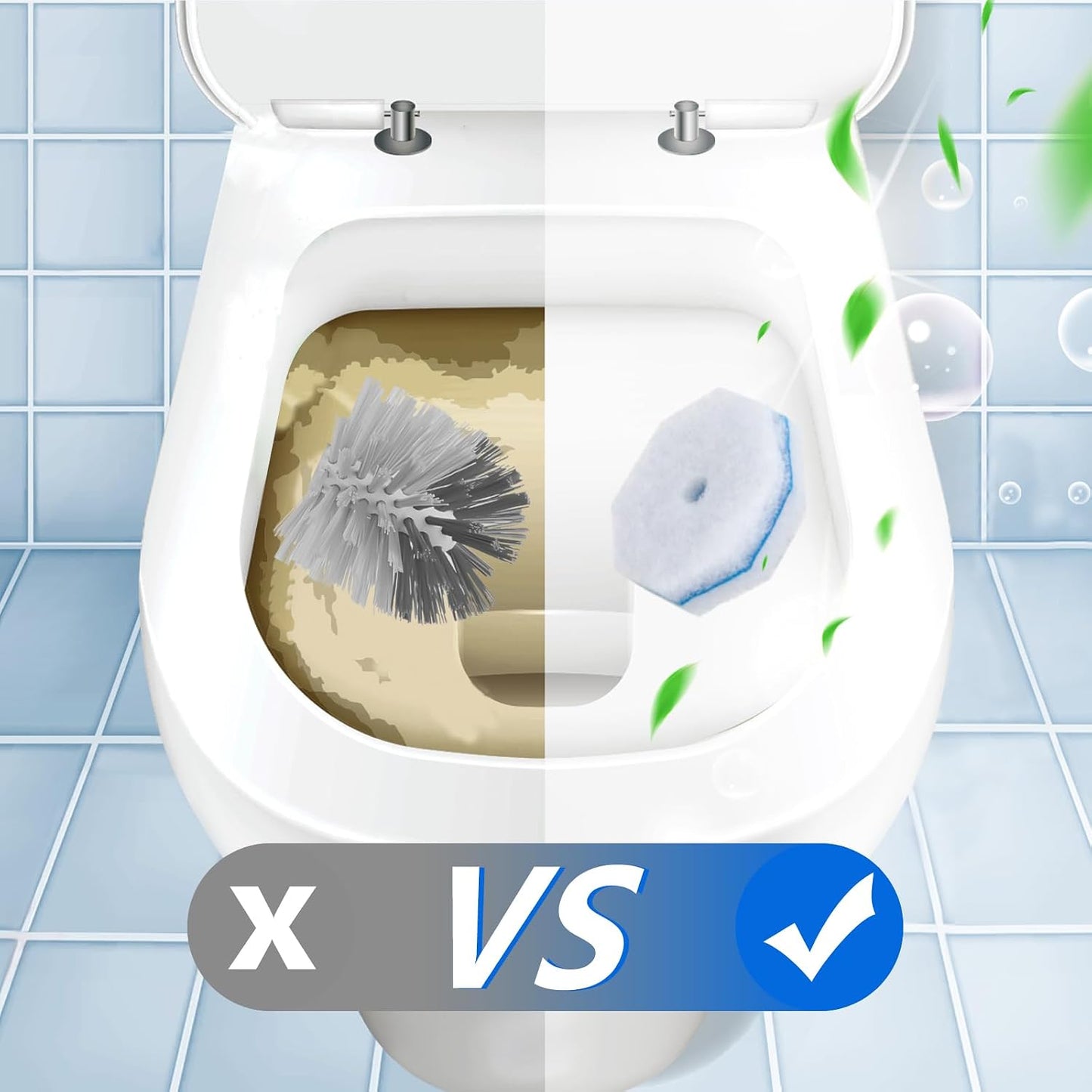 30 Toilet Bowl Refills Fits for Clorox Toilet Brush, Upgrade 3-Layer Disposable Bowl Cleaner Refills for Bathroom Cleaning, 3X Cleaning Power, No Falling Apart