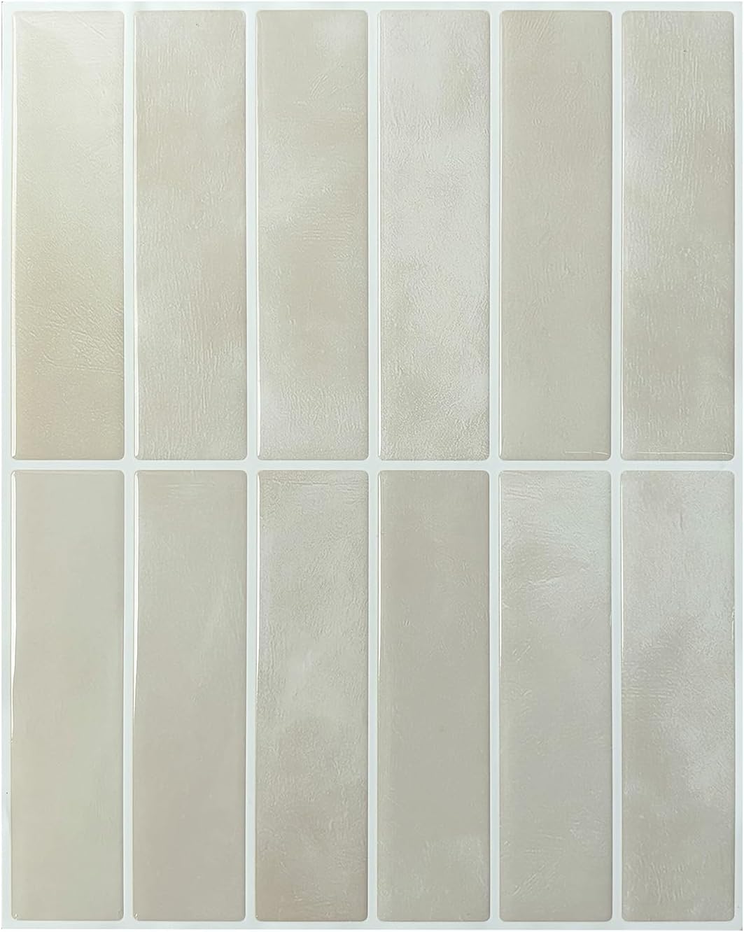 Peel and Stick Backsplash Tiles – Easy DIY Self-Adhesive Subway Wall Tiles, 10 Pack for Kitchen & Bathroom, 11.42'' x 9'' (White Grey)