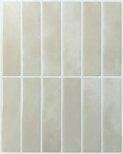 Peel and Stick Backsplash Tiles – Easy DIY Self-Adhesive Subway Wall Tiles, 10 Pack for Kitchen & Bathroom, 11.42'' x 9'' (White Grey)