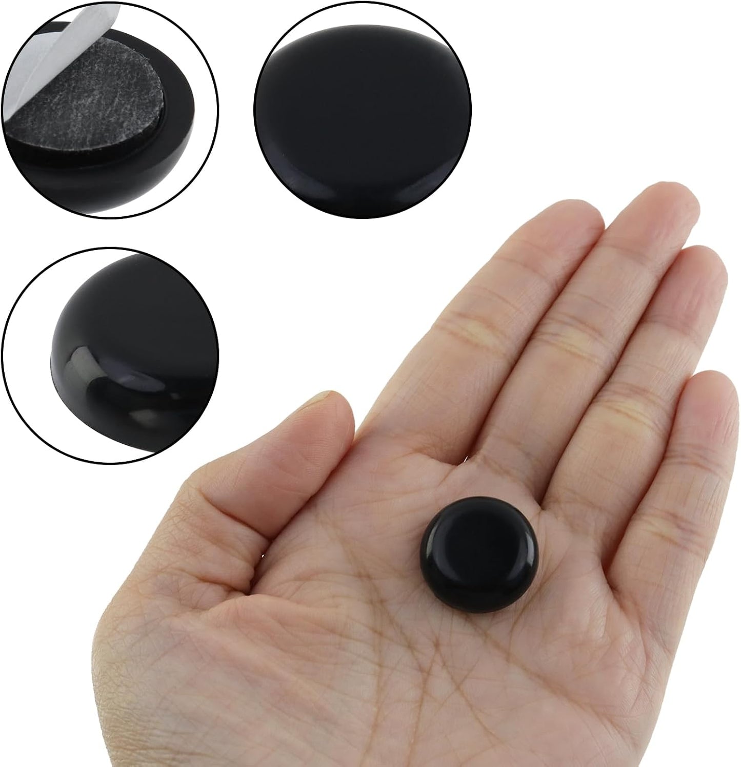 Antrader 1.5 Inch Self-Stick Furniture Round Felt Pads Wood Floor Protectors – Protect Your Hard Floors from Furniture Scratches, Pack of 48, Black