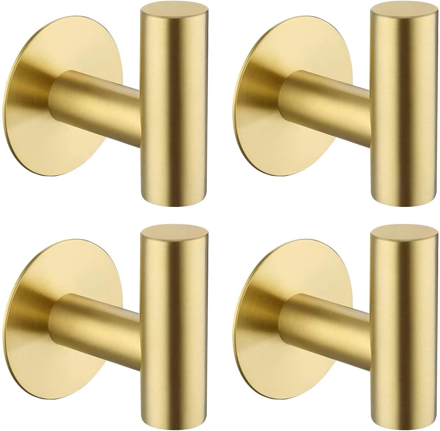 Bntuk Adhesive Hooks Heavy Duty Wall Hooks Stainless Steel Waterproof Shower Hook, Adhesive Holder Coat Hook for Hanging, Wall Mounted Towel Hooks for Bathroom Glass Window- 2 Pack