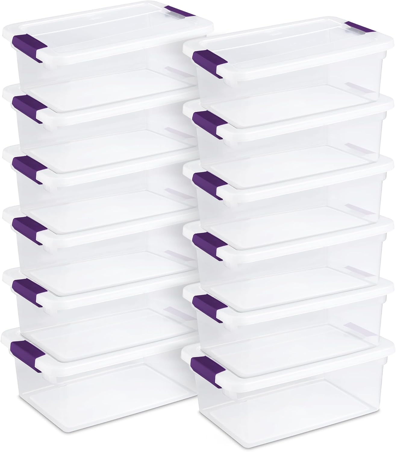 Sterilite 8-Pack 60 Quart ClearView Latch Box, Wheeled Underbed Organizer Bins with Latching Lids - Clear Plastic Organization Containers for Closet, Bedroom, Shelving Units and Everyday Home Storage