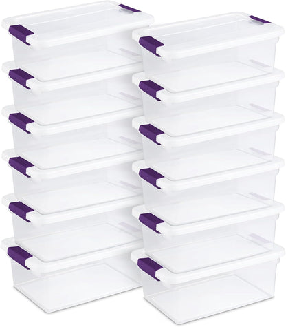 Sterilite 8-Pack 60 Quart ClearView Latch Box, Wheeled Underbed Organizer Bins with Latching Lids - Clear Plastic Organization Containers for Closet, Bedroom, Shelving Units and Everyday Home Storage