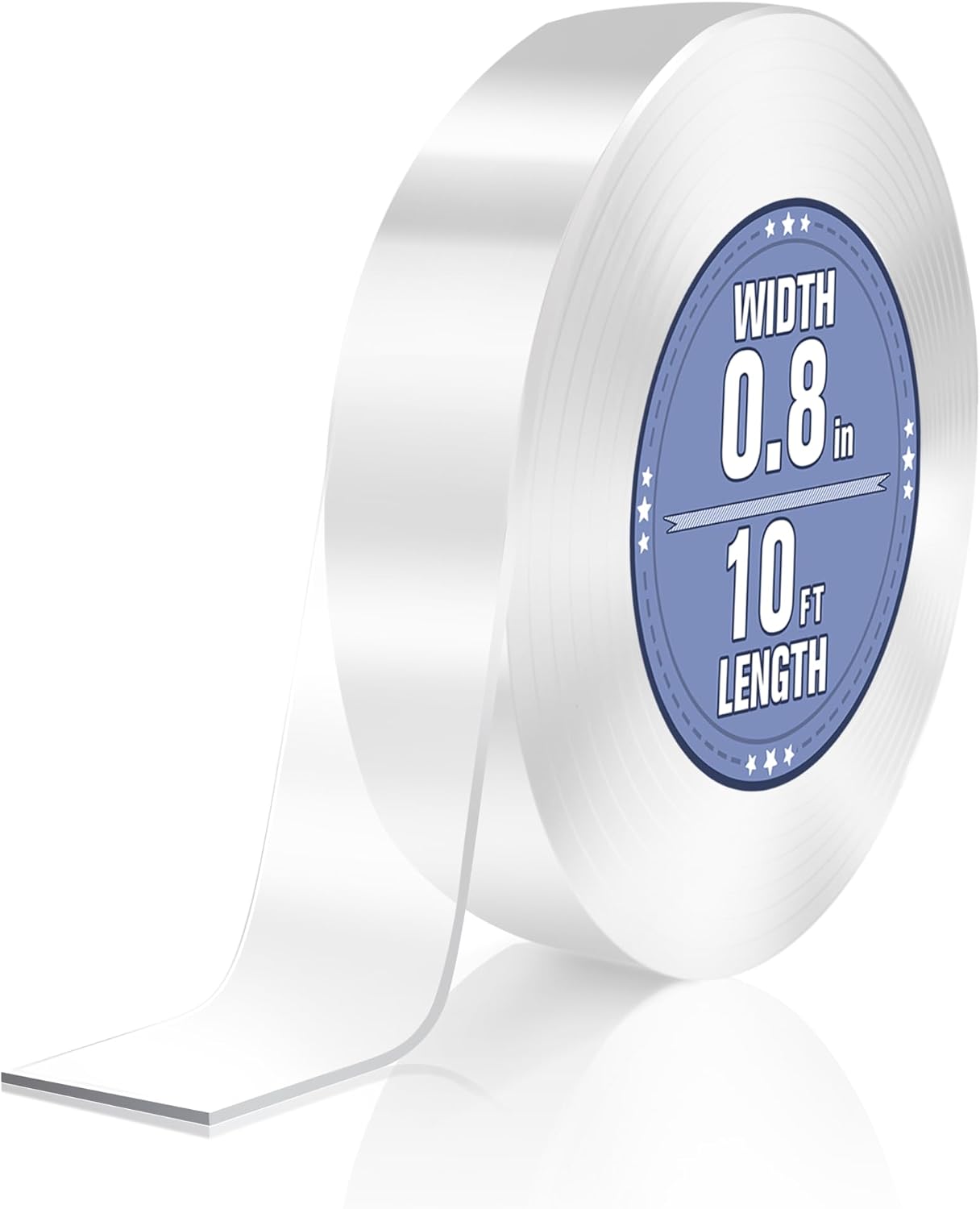 Double Sided Tape Heavy Duty, Clear Nano Tape, 0.8'' x 120'' Two Sided Mounting Adhesive for Walls Posters Carpet, Removable Space Gel Strip, 1/24" Thick