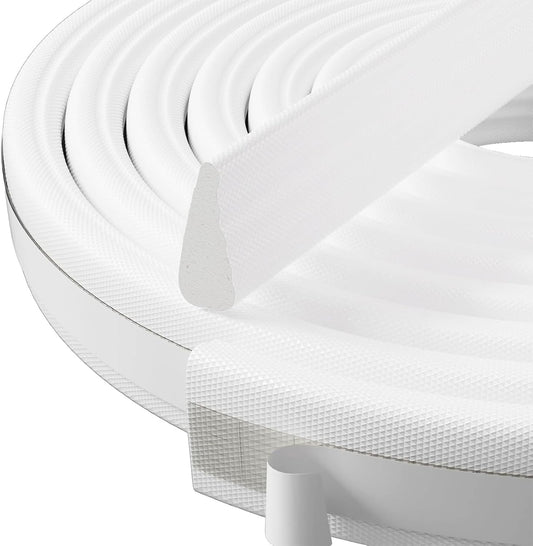 118” Wedge-Shape Window Weather Stripping Door Seal Strip, Self-Adhesive Soundproofing Frame Winter Insulation Foam Tape for Door Frame, Noise Drafts Blocker, Gap Filler, Draft Stopper, White