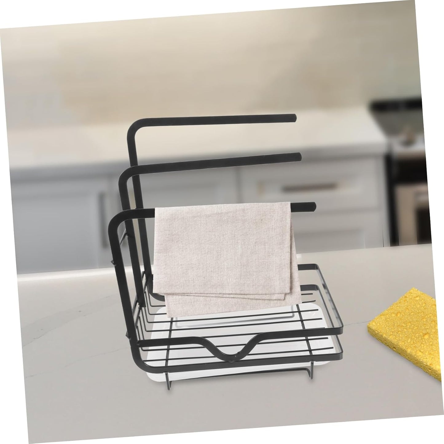 Cabilock Kitchen Sponge Draining Holder Wall-mounted Rack for Kitchen Sink Space-saving Storage for Dishcloths Sponges and Cleaning Supplies Design