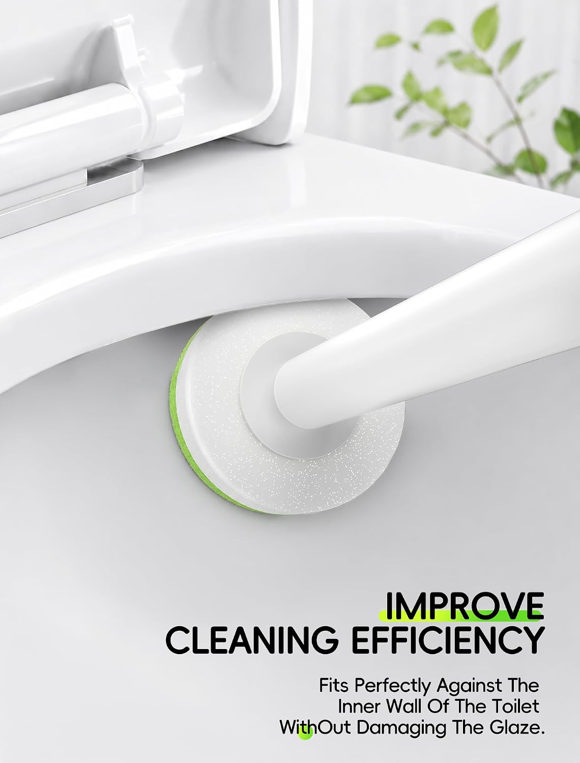 Wall Mounted Disposable Toilet Brush System with Holder, Toilet Bowl Cleaning Wand with Green Refills and One-Button Release, 2 Wands and Holders with 60 Green Refills