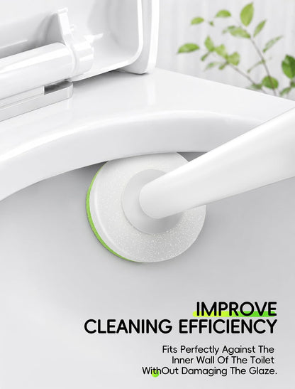 Wall Mounted Disposable Toilet Brush System with Holder, Toilet Bowl Cleaning Wand with Green Refills and One-Button Release, 2 Wands and Holders with 60 Green Refills