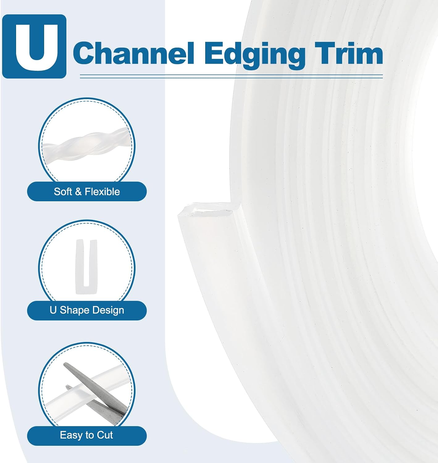 PATIKIL U Channel Edging Trim, 26Ft Sheet Metal Edge Guard Protector Rubber Edge Trim Air Sealed Seal Strip, 5/64" Slot, Fits 1/16"-5/64" Edge, 9/32" x5/128 x5/32