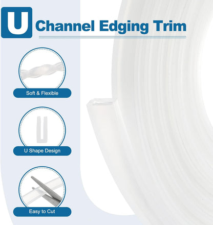 PATIKIL U Channel Edging Trim, 26Ft Sheet Metal Edge Guard Protector Rubber Edge Trim Air Sealed Seal Strip, 5/64" Slot, Fits 1/16"-5/64" Edge, 9/32" x5/128 x5/32