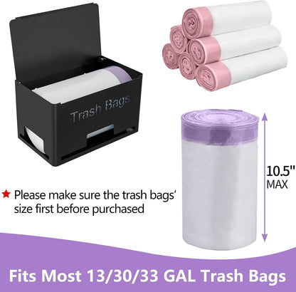 STWWO Large Trash Bag Holder Dispenser, Metal Garbage Bag Dispenser Roll Holder, Kitchen Trash Storage Organizer for Under Sink, Wall Mounted or Freestanding, Black