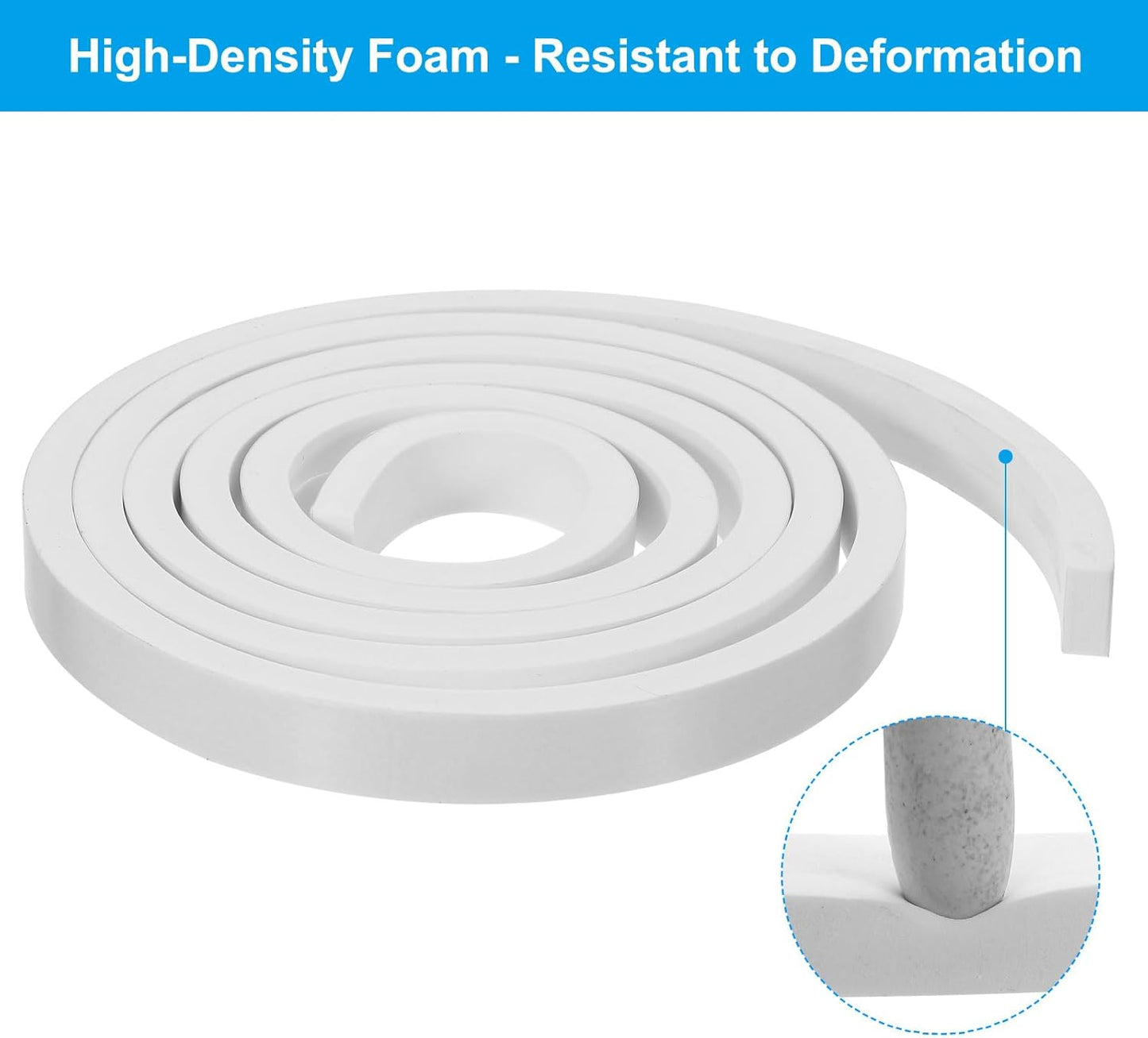 PATIKIL Weather Stripping Door Seal Strip, 3/8 Inch x 1/4 Inch x 32 Ft Self Adhesive Soundproof High Density Foam Tape Insulation for Door Window Air Conditioning, White - Colors A