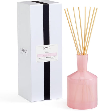 LAFCO New York Classic Reed Diffuser, Sea & Dune - 6 oz - Up to 3 Months Fragrance Life - Reusable Glass Vessel - Natural Wood Reeds - Made in The USA