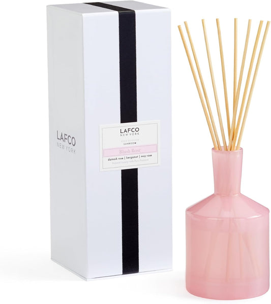 LAFCO New York Classic Reed Diffuser, Sea & Dune - 6 oz - Up to 3 Months Fragrance Life - Reusable Glass Vessel - Natural Wood Reeds - Made in The USA