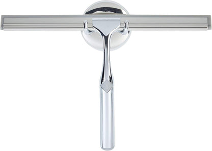 Better Living Deluxe XL Shower Squeegee, Multi-Purpose Silicone Squeegee Blade with Storage Hook, Rust-Proof Heavy Duty Window, Glass, Shower Scrubber, Windshield Wiper, 12", Brushed Nickel