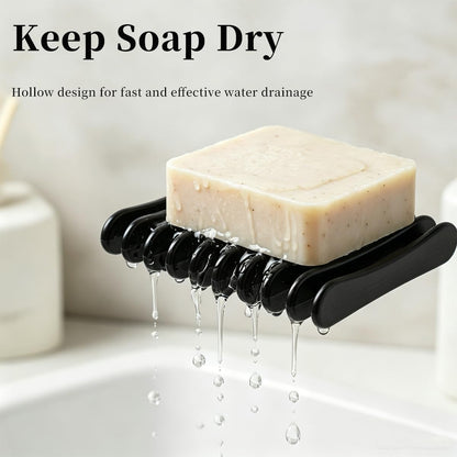 2 Pcs Plastic Bar Soap Holder Soap Tray Non-Slip Soap Saver Self Draining Soap Dish for Bar Soap Clear Soap Dryer for Shower Bathroom Kitchen Restaurant Counter