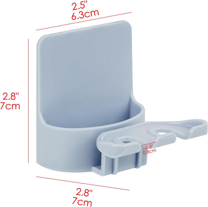 2 PCS Self-Adhesive Toothbrush Holders Wall Mounted, Water Proof Toothbrush Hook, 3 in 1 with Toothbrush Hanger Toothpaste Holder and Gargle Cup Holder for Bathroom Shower (White)
