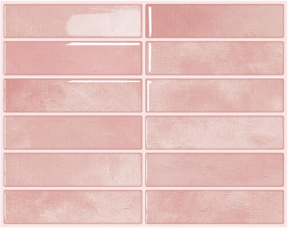 Peel and Stick Backsplash Tile for Kitchen, 10 Sheets, 11.42''x9'' | Beige Gray 3D Self Adhesive Wall Tile Back Splash for Kitchen, Bathroom, Laundry Room