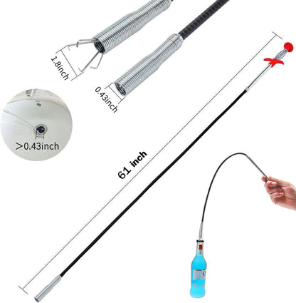 Drain Snake，116" Flexible Grabber Claw Tool Reacher Drain Snake Hair Drain Clog Remover for Toilet Sewer Shower Kitchen Bathroom Tub Clogged Drains Opener Cleaning Tool