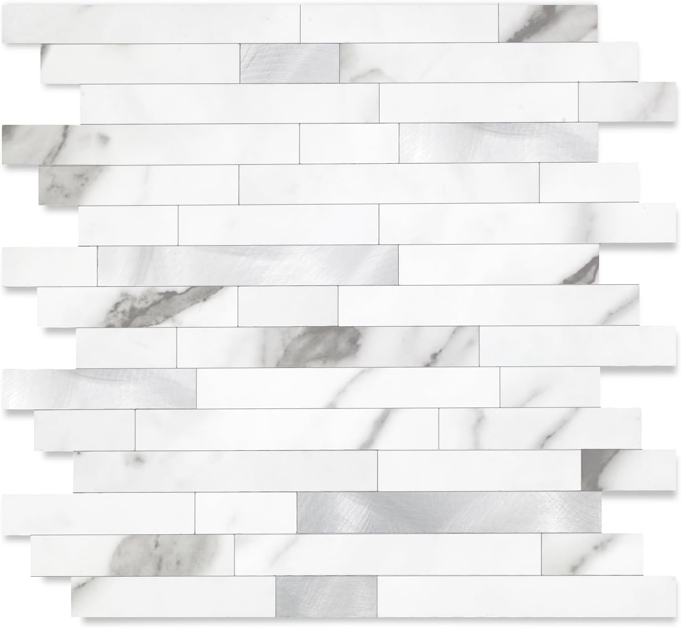 Yipscazo 2026 New Upgrade 11.34" X 11.57" Peel and Stick Backsplash, Stick on Backsplash Tiles for Kitchen, Bathroom, Fireplace (10 Sheets, Beige Rocks + Rose Gold)