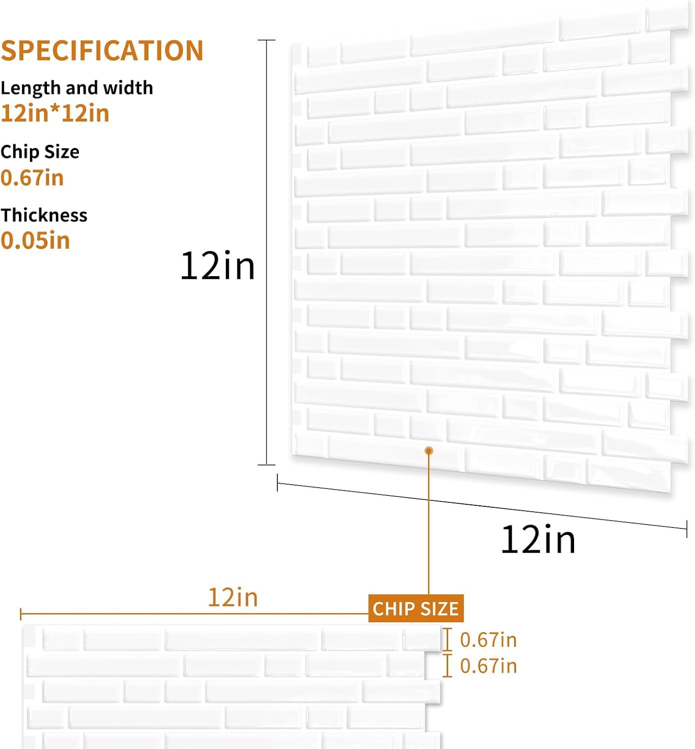 Yipscazo 10 Sheets Peel and Stick Backsplash for Kitchen Wall, 12''x12'' Waterproof Stick on Backsplash Smart Tiles for Bathroom,Removable Backsplash Wall Tiles in Gray White