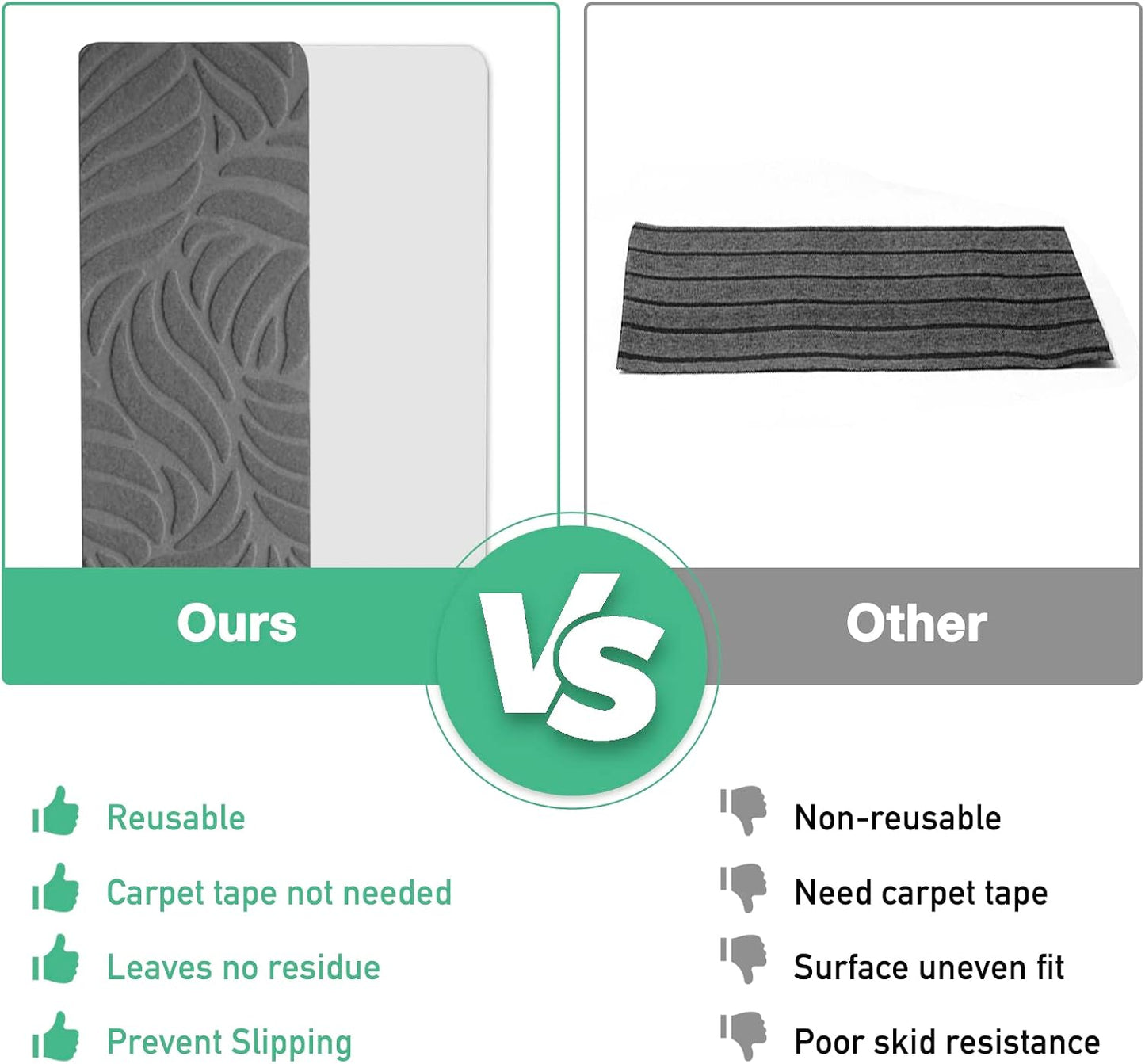 15 Pack 8 "X 30" Non-Slip Carpet Stair Treads for Indoor Wooden Steps, Made of Polyester and Reusable Adhesive, Suitable for Kids Elders and Pets（Black Lines）