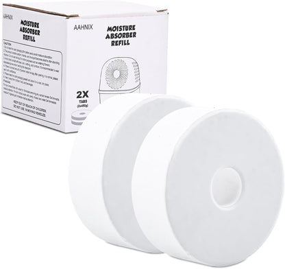 Moisture Absorber with 4 pack Moisture Absorber Refills Tablets, 15.9oz-7"H×5.5"W mini dehumidifier, Bathroom humidity absorber – Prevents Excess Moisture and Fragrance Free
