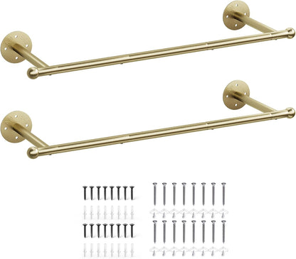 OROPY 33" Industrial Pipe Clothing Rack, Wall Mounted Clothes Rack | Closet Rods for Hanging Clothes, Multi-purpose Hanging Rod for Laundry Room, Bedroom and Closet Storage