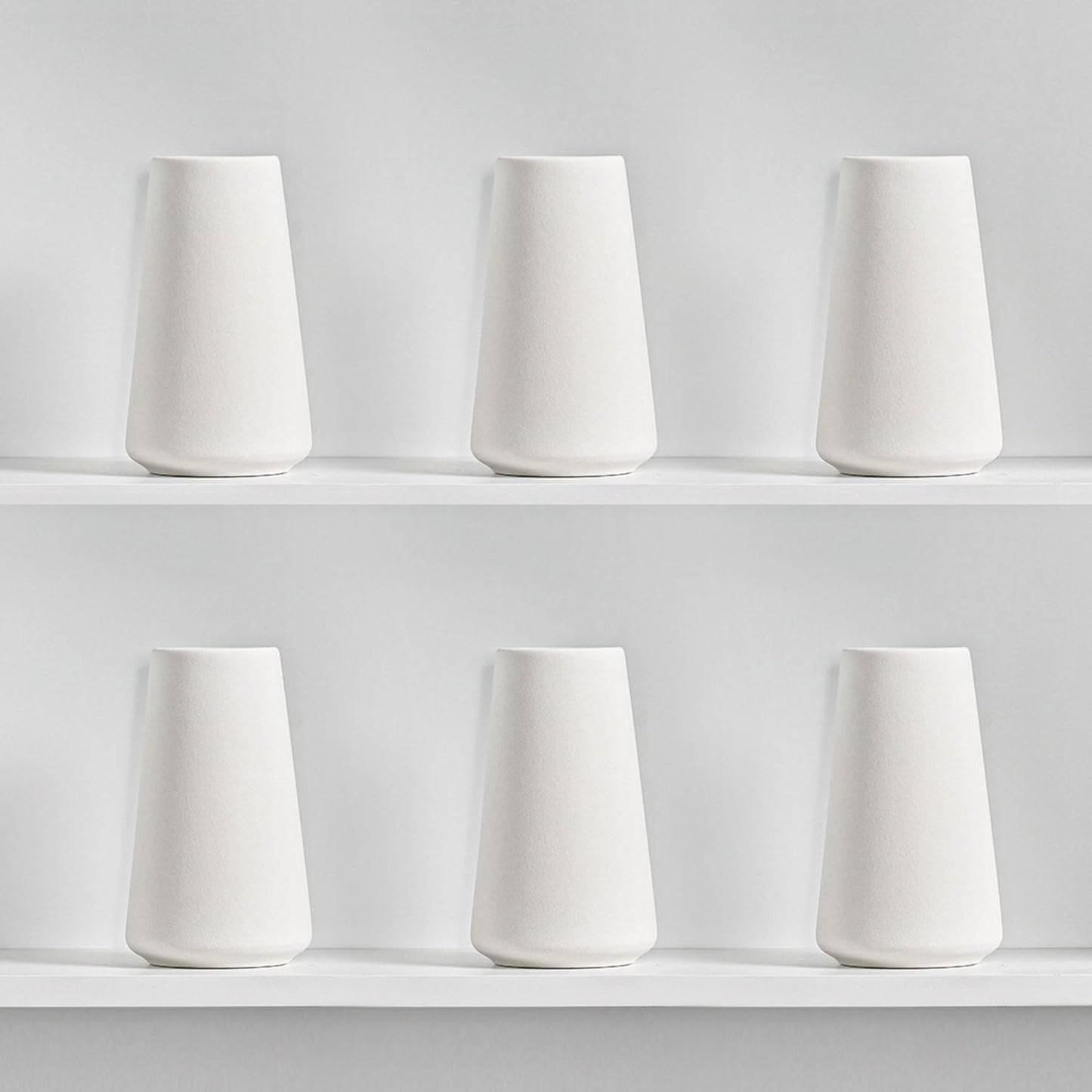 Modern Small Flower Vases 8 Pack - Ceramic, White