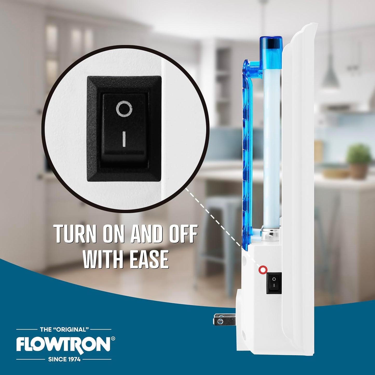 Flowtron Indoor Plug-in Fly Trap, 9W UV Light Electric Insect Trap with Adhesive Board – Silent Mosquito, Gnat & Fruit Fly Catcher, 375 Sq Ft Coverage (White)