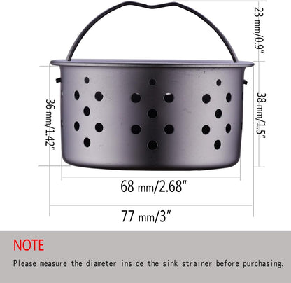 Kitchen Sink Drain Basket Strainer with Handle, Anti-Clog Sink Accessories | 304 SUS ,Gray,1PC,Easy Install & Clean
