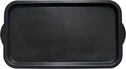 PetLike Boot Tray for Entryway, Pet Food Mat, Waterproof Rubber Shoe Mat for Indoor and Outdoor, Multi-Purpose Tray for Boots, Shoes, Pets, Garden (Black, 1PACK 29.5X16 INCH)