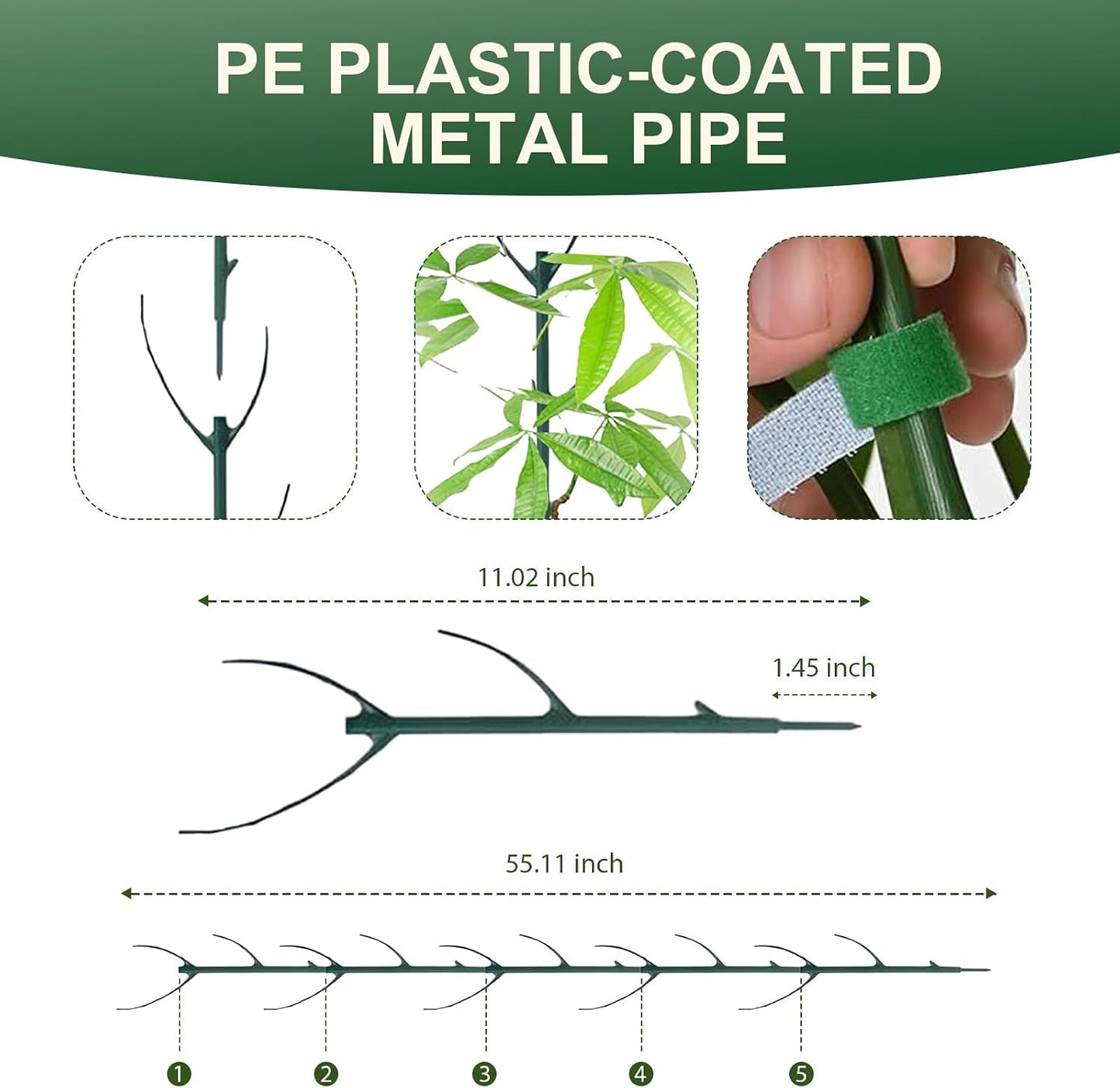 5 Pack Stackable Monstera Plant Support, 2025 New Plant Stakes for Indoor and Outdoor Plants Use, Garden Stakes for Climbing and Potted Plants, Pothos, Philodendron (5 Pack)