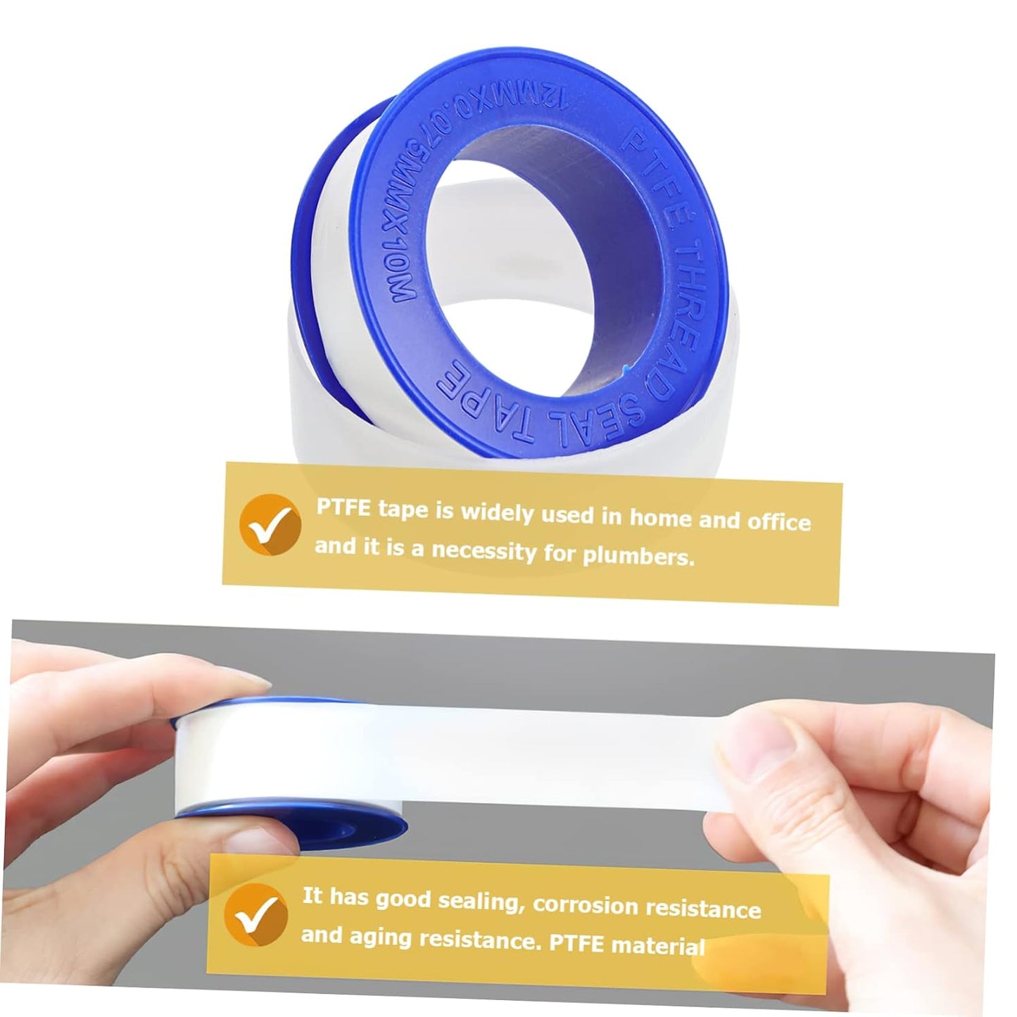 PRETYZOOM 20pcs Extra Long PTFE Tape for Plumbers High Durability Thread Sealant for Gas and Water Pipes Premium Quality Sealing Tape
