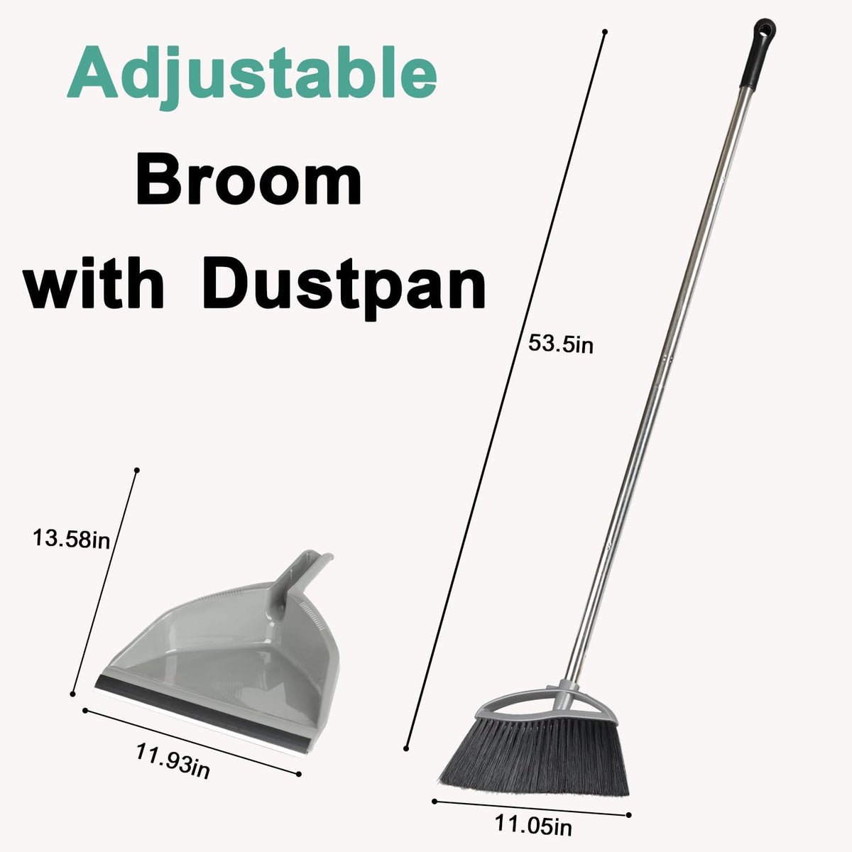 3 Pack Wide Heavy Duty Angle Broom - Stiff Bristle Outdoor Brooms for Sweeping Patio, Garden, Garage, Yard (Black, Yellow, Green)