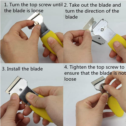 Heavy-Duty & Gentle Scraper Duo Kit | 2-in-1 Metal & Plastic Scraper Set with 20 Blades | Perfect for DIY, Kitchen Stovetop, Window Decals, Bathroom Caulk & Paint Removal