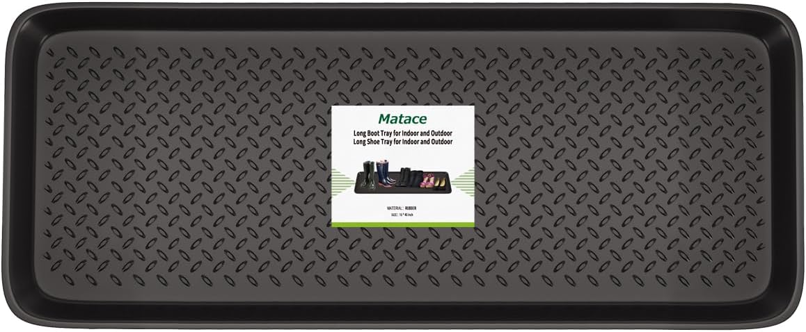 Matace 1 Pack Rubber Small Boot Tray for Entryway,Boot Mat,Shoe Tray,Shoe Mat for Indoor and Outdoor Use, 27.95"x 15.74" (Pack of 1)