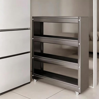 Slim Storage Cart with Multi-Width Options, Carbon Steel Rolling Utility Cart, Narrow Gap Organizer for Kitchen Next to Fridge, Bathroom, Laundry Room(Gray 6-Tier 5.9" W x 66.9" H) - Colors A