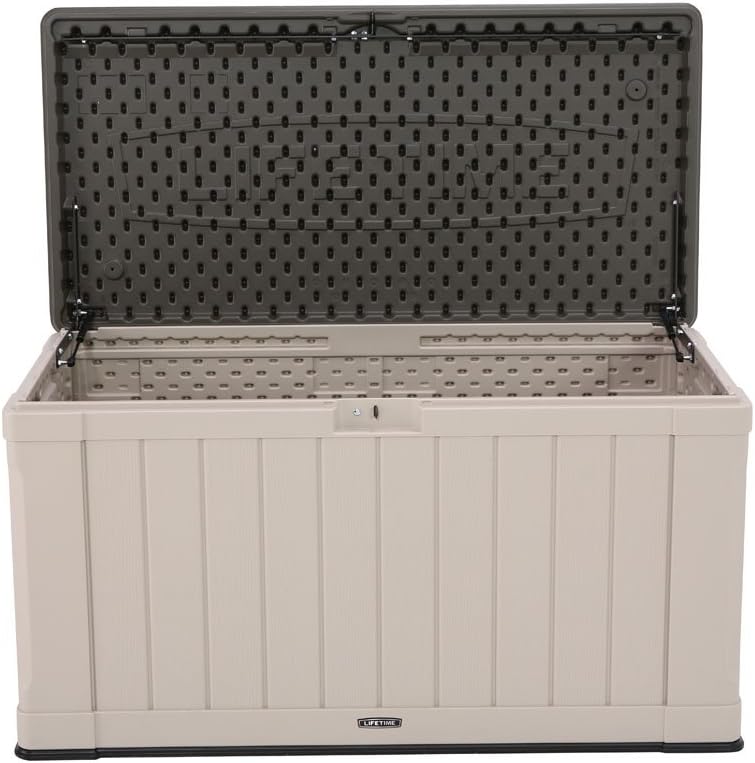 LIFETIME 60012 Extra Large Deck Box, 130 Gallon, Desert Sand/Brown