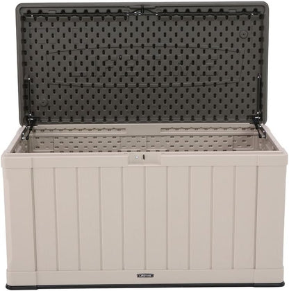 LIFETIME 60012 Extra Large Deck Box, 130 Gallon, Desert Sand/Brown