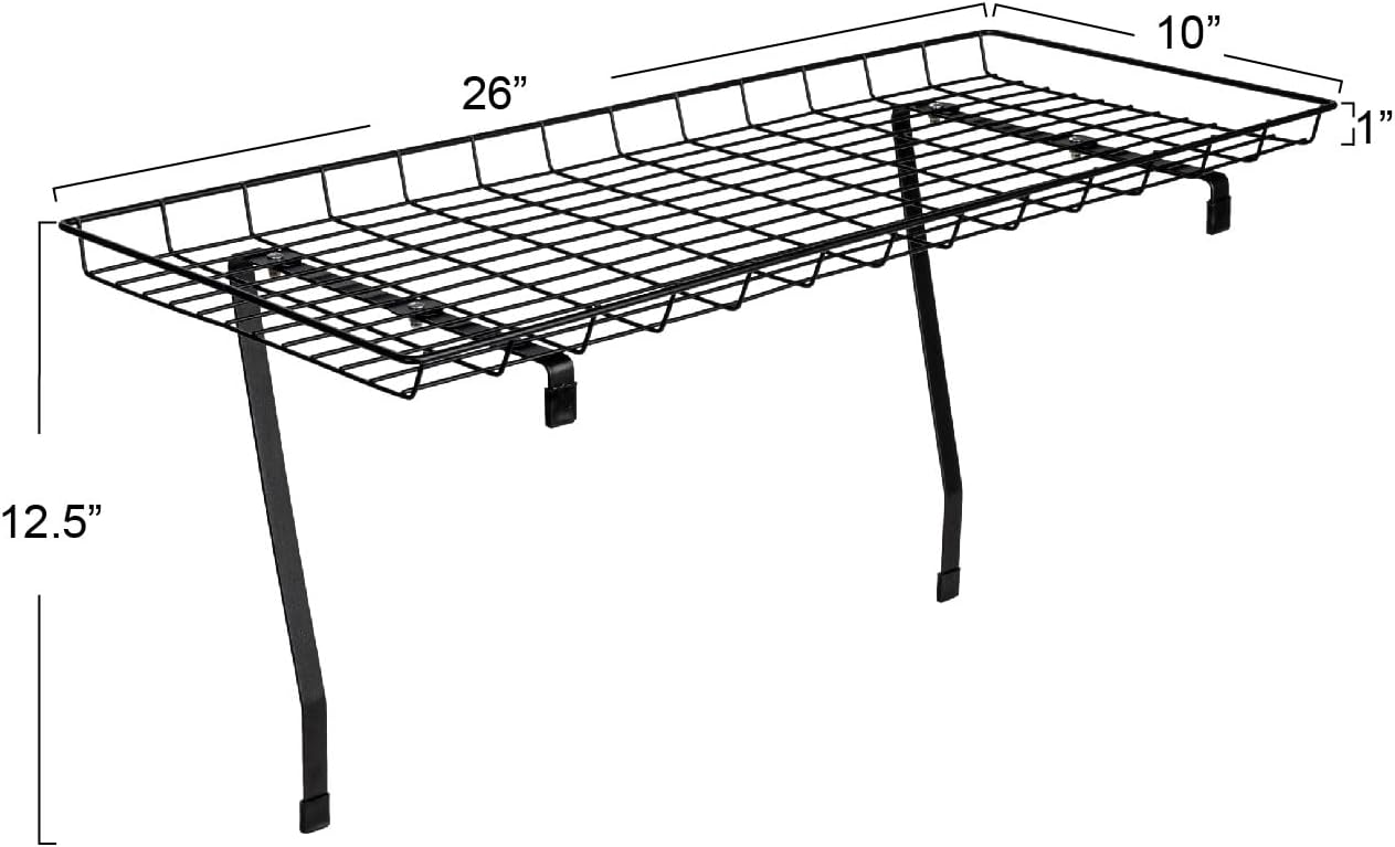 Household Essentials Rear Display Over-The-Washer Storage Shelf to Organize and Store Laundry Room Supplies, Silver