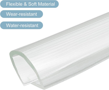 uxcell U Channel Edge Trim, 4.9ft Length Soft Rubber Guard Seal Strip Edge Protector Fit for 1-2mm Edge, (9/32" W x 5/32" H) Clear