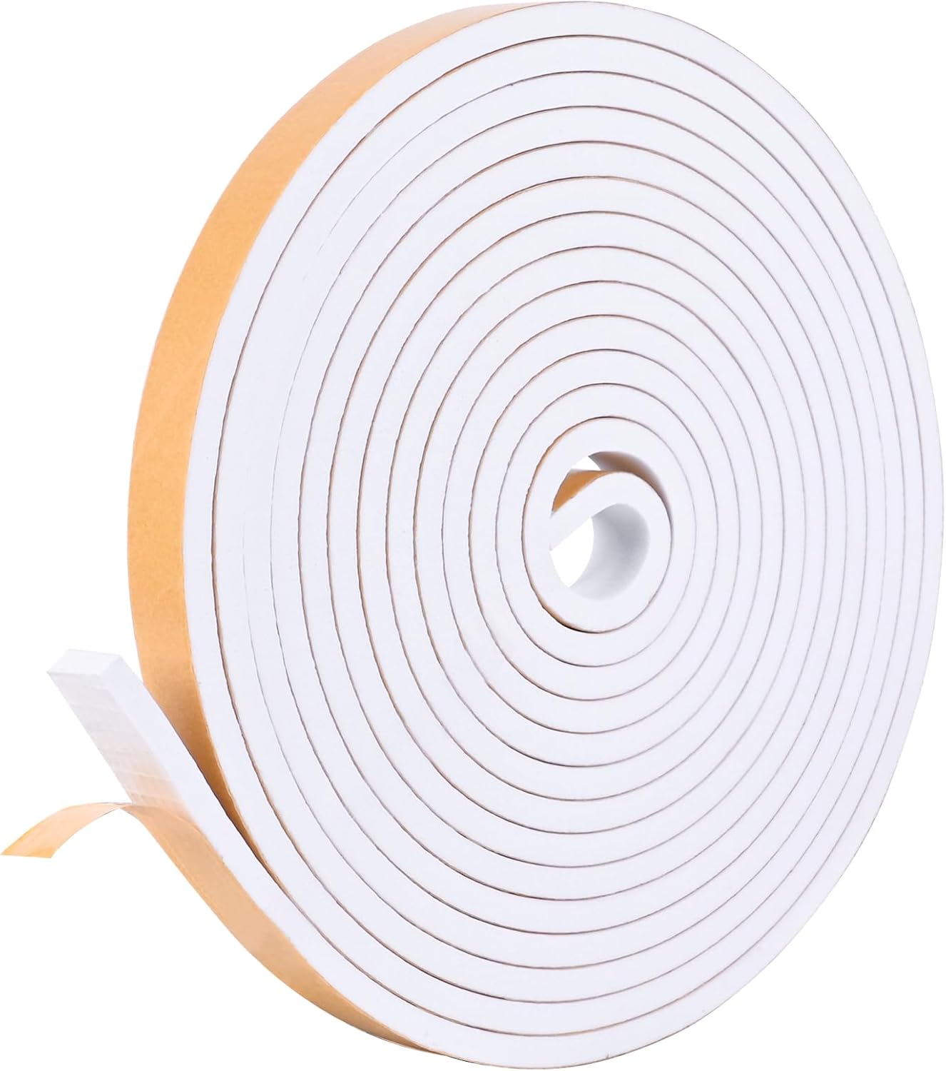 Self Adhesive Foam Tape Weatherstrip 1/2in x 1/4in x 42Ft High Density Foam Insulation Strips Foam Seal Weather Stripping with Strong Adhesive for Door and Window Sound Isolation Soundproofing, White