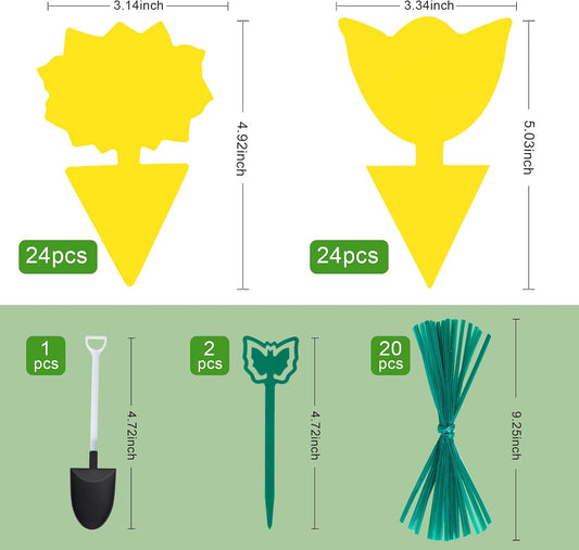 Yellow Sticky Fruit Fly Trap 54 Pack, Gnat Traps for Indoor House Plants | Catches Fungus Gnats, Fruit Fly, Whitefly, Aphid, Leaf Miner, No Harm & Odorless, Safe For Indoor Garden & Outdoor Plant Use