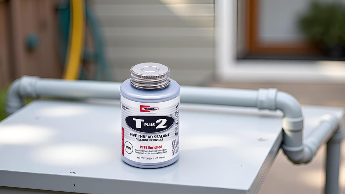 RectorSeal T Plus 2 23710 Pipe Thread Sealant, Non-Hardening, Synthetic Fibers, Contains No Other Metals, PTFE Enriched, Plumbing, 1 3/4 oz.