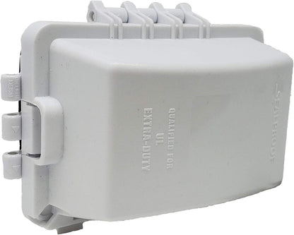 Sealproof 1-Gang Weatherproof In Use Outlet Cover | Horizontal/Vertical Outdoor Plug and Receptacle Protector, Lockable Bubble Cover, UL Extra Duty Compliant, 18 Configurations, Gray